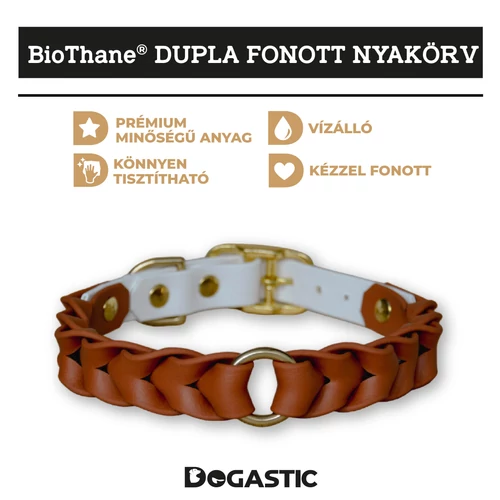 BioThane® dupla fonott nyakörv 19mm