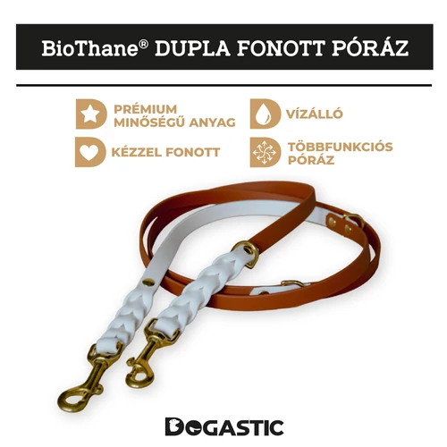 BioThane® többfunkciós, dupla fonott póráz