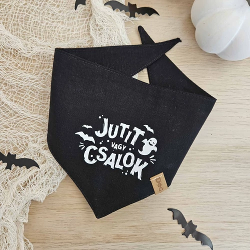 Kép 1/5 - Halloweeni LIMITÁLT "Jutit vagy Csalok" Kutya Kendő
