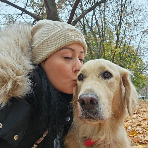 Kép 4/5 - Dog Mom téli sapka - Bézs