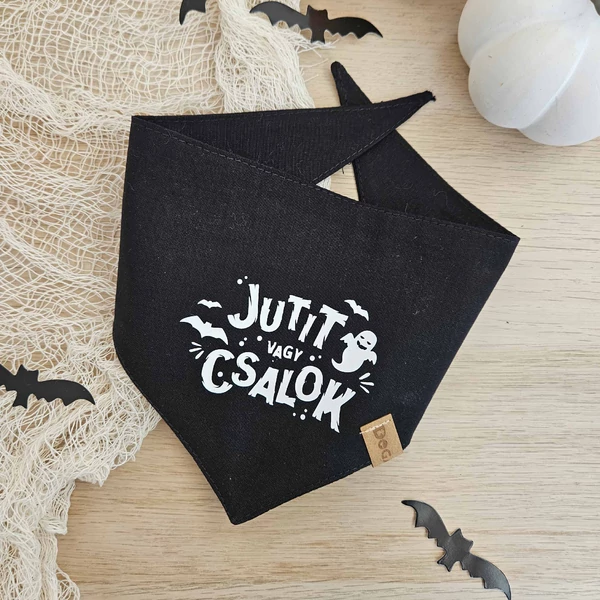 Halloweeni LIMITÁLT "Jutit vagy Csalok" Kutya Kendő