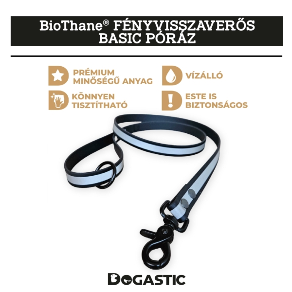 BioThane® Fényvisszaverős Basic póráz